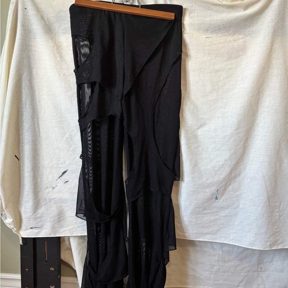 K Too Sheer Mesh Black Raver pants - Picture 3 of 4